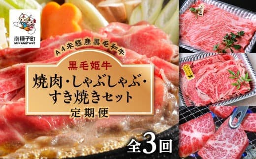 【定期便】焼肉・しゃぶしゃぶ・すき焼きセット(全3回)