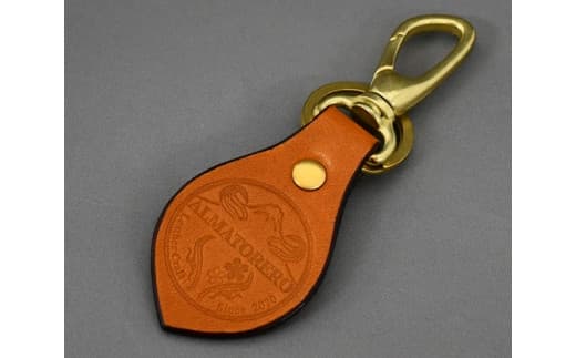 ALMATORERO レザーキーホルダー ゴールド