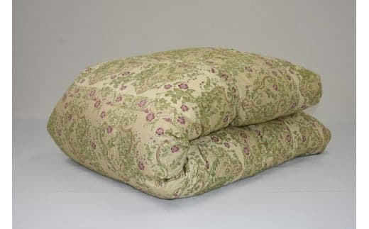 Q51 2層式キルト羽毛掛けふとん ハンガリー産ホワイトダックダウン93% 色ピンク系 柄おまかせ