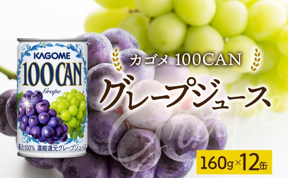 100CANグレープ160g×12 ns038-047 【缶 ぶどう ジュース 朝食 軽食 おやつ お弁当 飲み切り ゼリー シャーベット フロート KAGOME】(管理コード:ns038-047)