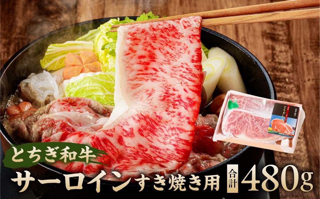 とちぎ和牛サーロインすき焼き用 ns032-005 【 牛肉 ブランド牛 黒毛和牛 サーロイン すき焼き 】 (管理コード:ns032-005)