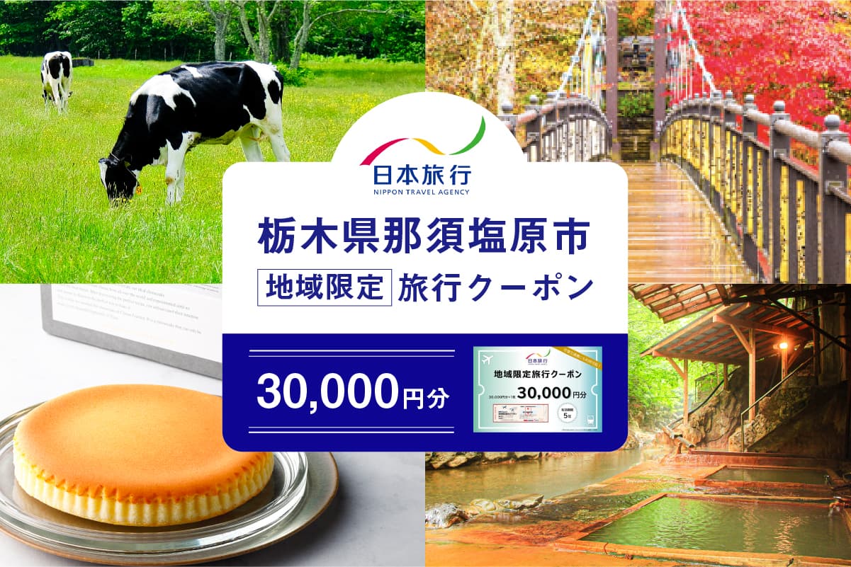 栃木県那須塩原市 日本旅行 地域限定旅行クーポン30,000円分 ns094-001-30000 【チケット 旅行券 クーポン 宿泊 交通 体験 観光】 (管理コード:ns094-001-30000)