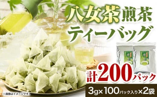 八女茶 煎茶ティーバッグ 計200パック (3g×100パック入り×2袋) 株式会社親和園《30日以内に出荷予定(土日祝除く)》お茶 緑茶 茶 八女星野茶 ティーパック ティーバッグ 八女茶---skr_snwympac_30d_23_12000_200i--- (管理コード:skr_snwympac_30d_23_12000_200i)