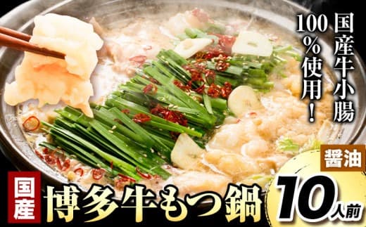 もつ鍋 国産 博多牛もつ鍋10人前 (醤油味) 《60日以内に出荷予定(土日祝除く)》もつ 牛もつ もつ鍋 油 博多 鍋 送料無料---iskr_fkntkmt_60d_24_14000_10p--- (管理コード:iskr_fkntkmt_60d_24_14000_10p)