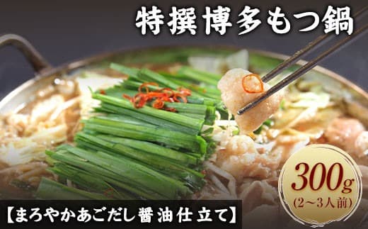特撰博多もつ鍋 【まろやかあごだし醤油仕立て】 2~3人前 300g 《30日以内に出荷予定(土日祝除く)》---skr_fkmmotusy_30d_21_13200_300g--- (管理コード:skr_fkmmotusy_30d_21_13200_300g)