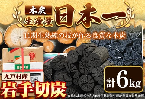 岩手切炭 炭 木炭 6kgパック 九戸産《30日以内に出荷予定(土日祝除く)》 箱入り 岩手木炭 キャンプ バーベキュー BBQ 消臭 火鉢 囲炉裏 炭 国産木炭 川遊び ロッジ レジャー 行楽 安全 安心---isk_shichisumi_30d_22_10000_6kg---