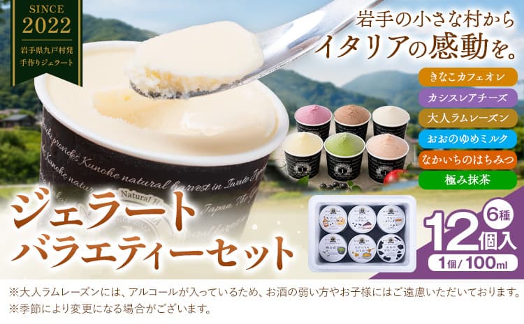 ジェラート 6種 6個 バラエティーセット GELATERIA NAKAICHI《30日以内に出荷予定(土日祝除く)》岩手県 九戸村 ジェラート アイス アイスクリーム スイーツ カフェオレ レアチーズ ラムレーズン ミルク はちみつ 極み抹茶 詰め合わせ ギフト---isk_fnkice_30d_23_11000_6i---