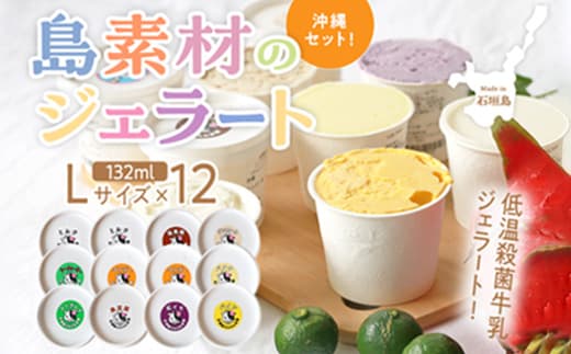 石垣島ミルミル本舗 南の島から島素材ジェラート!【沖縄セット 12個入り】(1個 132ml) Z-6 【石垣島 石垣市 沖縄県石垣市 セット ジェラート 石垣島産 八重山】