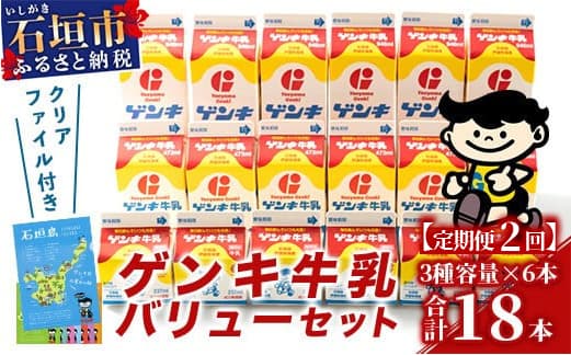 【ふるさと納税限定】【定期便_2回】ゲンキ牛乳バリューセット【八重山ゲンキ乳業】【日本最南端の乳業】【伊盛牧場産 生乳100%使用】GN-3_2t