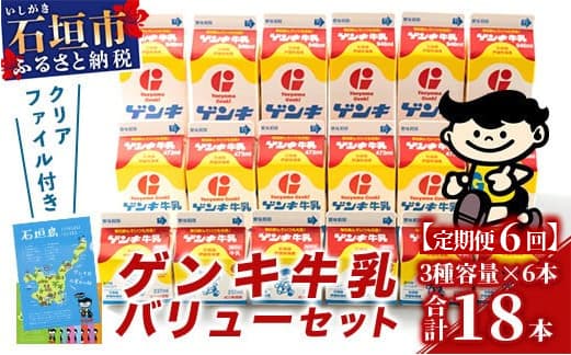 【ふるさと納税限定】【定期便_6回】ゲンキ牛乳バリューセット【八重山ゲンキ乳業】【日本最南端の乳業】【伊盛牧場産 生乳100%使用】GN-3_6t