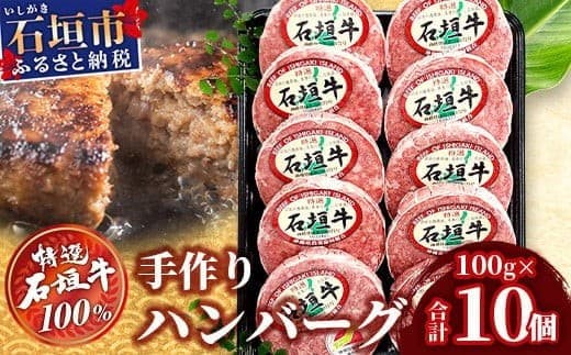 石垣牛 ハンバーグ セット (100g×10個)<2026年8月発送> | 国産 石垣牛100% 沖縄 石垣島産 高級 黒毛和牛 ビーフ ハンバーグセット