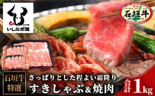 石垣牛すきしゃぶ+焼肉セット 合計1kg AB-8