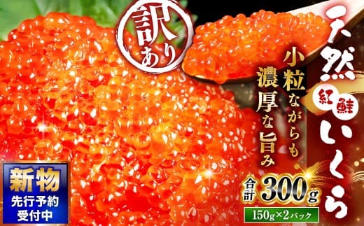 【 先行予約 】 新物 天然紅鮭いくら 醤油漬け 300g ( 150g × 2パック ) いくら イクラ 天然紅鮭 紅鮭 鮭 さけ サケ シャケ 魚卵 海鮮 海鮮丼 いくら丼 イクラ丼 ご飯のお供 おかず おつまみ 晩酌 酒の肴 冷凍 【 2026年11月以降順次発送 】