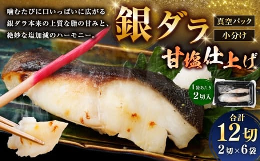 銀ダラ甘塩仕上げ 2切 × 6 ( 約960g ) 合計12切 銀ダラ 銀鱈 鱈 たら タラ 魚 魚類 魚介 魚介類 甘塩 切り身 個包装 真空パック おかず お惣菜 惣菜 おつまみ 酒の肴 冷凍