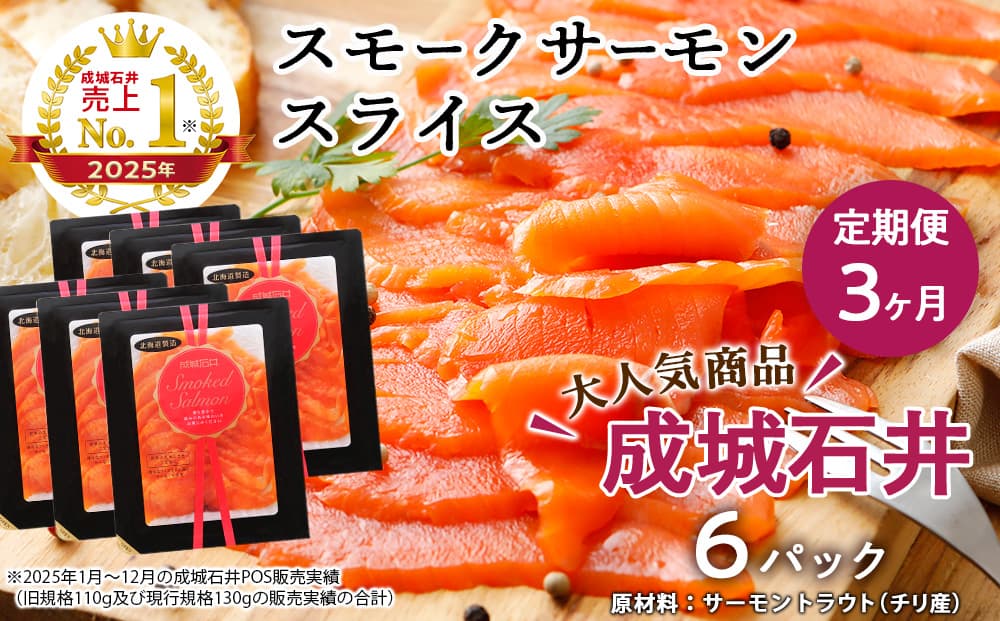 【定期便 3カ月】《成城石井》スモークサーモンスライス 130g×6