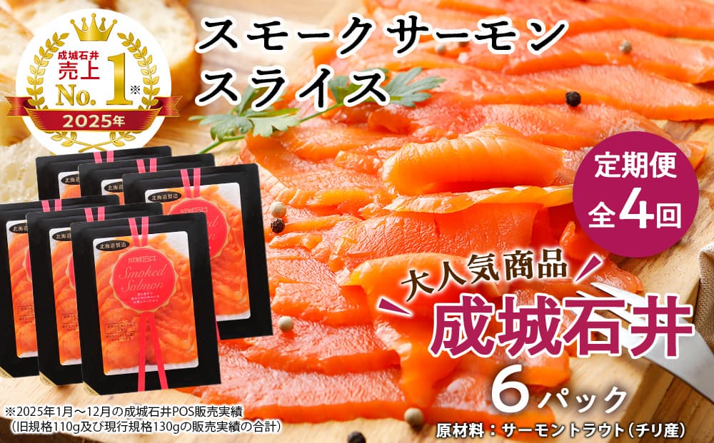 【定期便 全4回】《成城石井》スモークサーモンスライス 130g×6