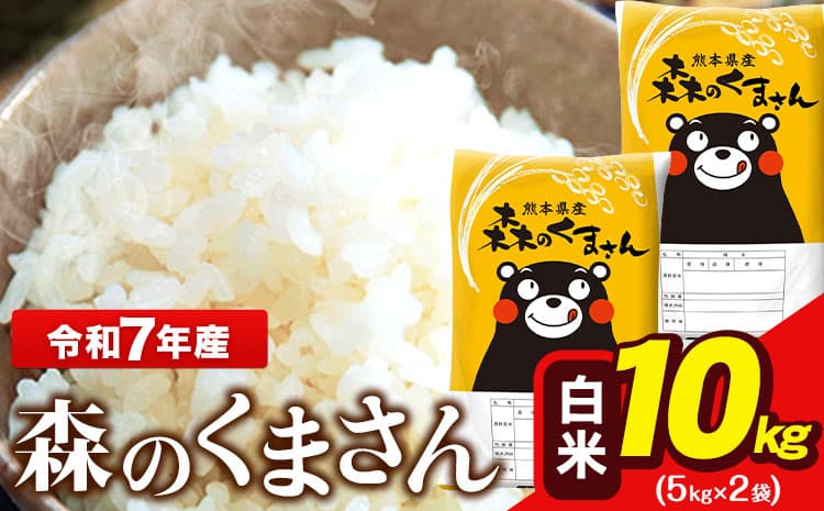 令和7年産 森のくまさん 10kg 5kg × 2袋 白米 熊本県産 単一原料米 森くま《7-14日以内に出荷予定(土日祝除く)》送料無料---ng_mk7_wx_19500_10kg_h---