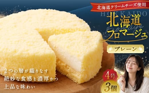 北海道フロマージュ (プレーン) 約1.05kg (約350g×3個) フロマージュ クリームチーズ ケーキ 洋菓子 菓子 お菓子 北海道 小樽市 冷凍