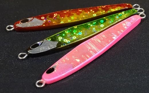 ハンドメイド ジグ 30g×3点セット (赤金・緑金・ピンク) ルアー 釣具