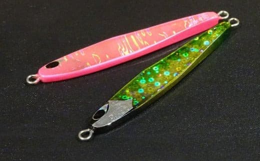 ハンドメイド ジグ 2点セット (緑金・ピンク) ルアー 釣具