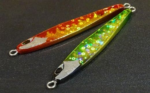 ハンドメイド ジグ 2点セット (赤金・緑金) ルアー 釣具