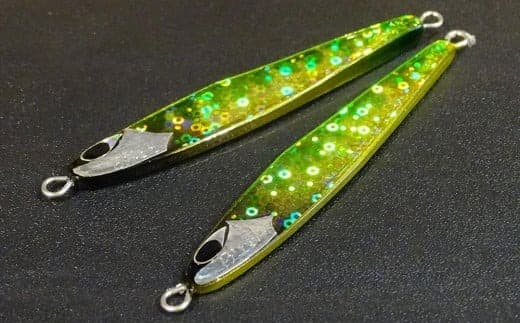 ハンドメイド ジグ 2点セット (緑金) ルアー 釣具