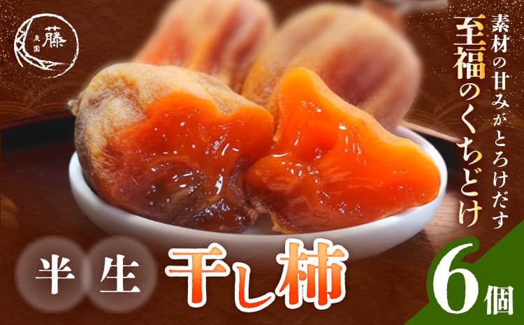 【先行予約】半生干し柿 6個 御船藤農園《2026年11月上旬-2027年1月中旬頃出荷》熊本県 御船町 柿 高瀬柿 果物 フルーツ かき セミドライ 甘味 くだもの 和菓子 ねっとり 濃厚 おやつ スイーツ ギフト 送料無料---mifune_mfn_13_6p---