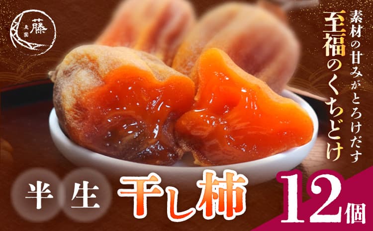 【先行予約】半生干し柿 12個 御船藤農園《2026年11月上旬-2027年1月中旬頃出荷》熊本県 御船町 柿 高瀬柿 果物 フルーツ かき セミドライ 甘味 くだもの 和菓子 ねっとり 濃厚 おやつ スイーツ ギフト 送料無料---mifune_mfn_14_12p---