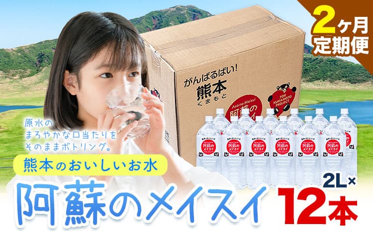 【2ヶ月定期便】水 熊本 の おいしい お水 阿蘇 メイスイ 2L × 12本 2ケース 丸富産業《お申込み月の翌月から出荷開始》熊本県 御船町 水 天然水 みず 熊本---mifune_mrt_29_mo2num1---