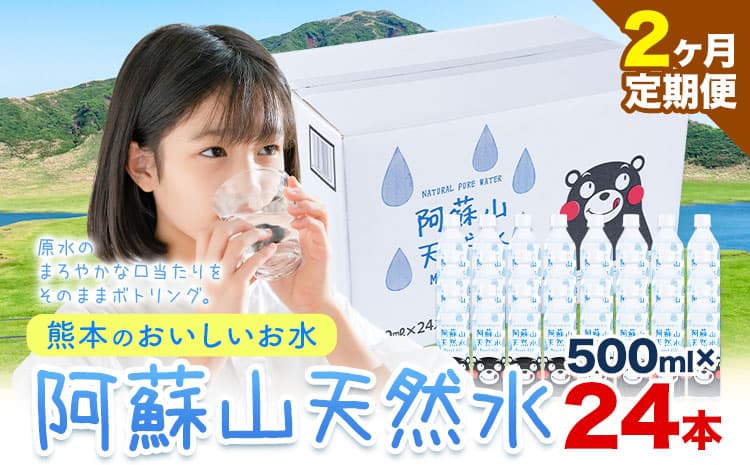 【2ヶ月定期便】水 熊本 の おいしい お水 阿蘇山 天然水 500ml × 24本 1ケース定期便 あり 丸富産業《お申込み月の翌月から出荷開始》熊本県 御船町 水 天然水 みず 熊本---mifune_mrt_25_mo2num1---