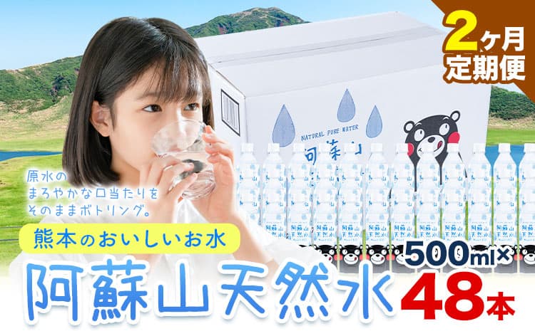 【2ヶ月定期便】水 熊本 の おいしい お水 阿蘇山 天然水 500ml × 48本 2ケース定期便 あり 丸富産業《お申込み月の翌月から出荷開始》熊本県 御船町 水 天然水 みず 熊本---mifune_mrt_26_mo2num1---