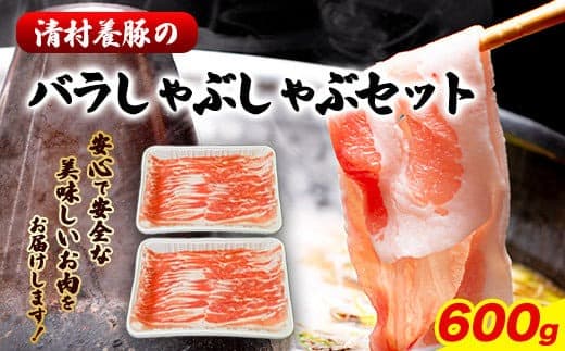 バラしゃぶしゃぶ 600g 清村養豚《60日以内に出荷予定(土日祝除く)》肉 豚 豚肉 熊本県 御船町---sm_fkybsyab_60d_22_10000_600g--- (管理コード:sm_fkybsyab_60d_22_10000_600g)