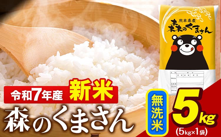 新米 令和7年産 無洗米  森のくまさん 5kg × 1袋  熊本県産 単一原料米 森くま《10月中旬-12月末頃出荷》 送料無料---gkt_mk7_bc1012_12500_5kg_m--- (管理コード:gkt_mk7_bc1012_12500_5kg_m)