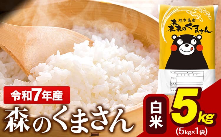 令和7年産 森のくまさん 5kg × 1袋 白米 熊本県産 単一原料米 森くま《7-14日以内に出荷(土日祝を除く)》 送料無料---gkt_lcl_713_5kg---