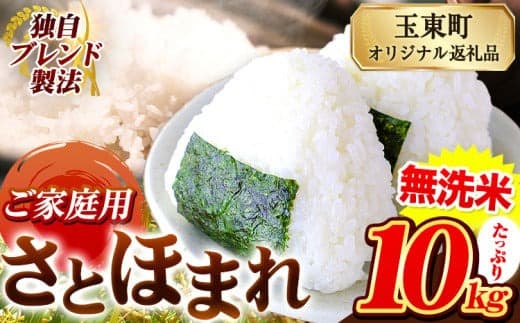 熊本県産 さとほまれ 無洗米 ご家庭用 10kg 《10月中旬-12月末頃出荷》熊本県 玉名郡 玉東町 米 こめ コメ ブレンド米 送料無料---gkt_sthml_bc1012_22000_10kg--- (管理コード:gkt_sthml_bc1012_22000_10kg)