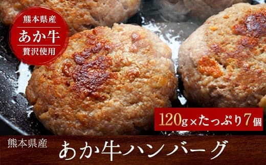 あか牛ハンバーグ たっぷり7個入り《7-14日以内に出荷予定(土日祝除く)》熊本県 玉名郡 玉東 あか牛 ハンバーグ---gkt_fschbg_wx_r7_14000_840g--- (管理コード:gkt_fschbg_wx_r7_14000_840g)