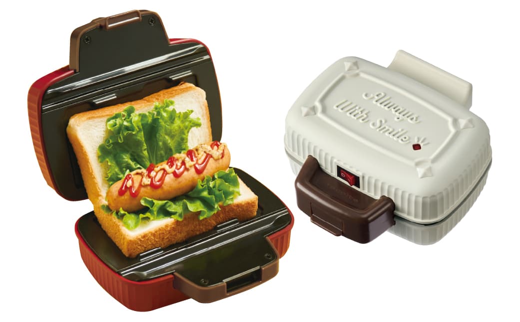 <レコルト>プレスサンドメーカーミニ ホワイト RPS-3(W) 223007 【ホットサンド 食パン 朝食 ランチ おやつ ピクニック キッチン レトロ 調理 家電】 (管理コード: 223007)