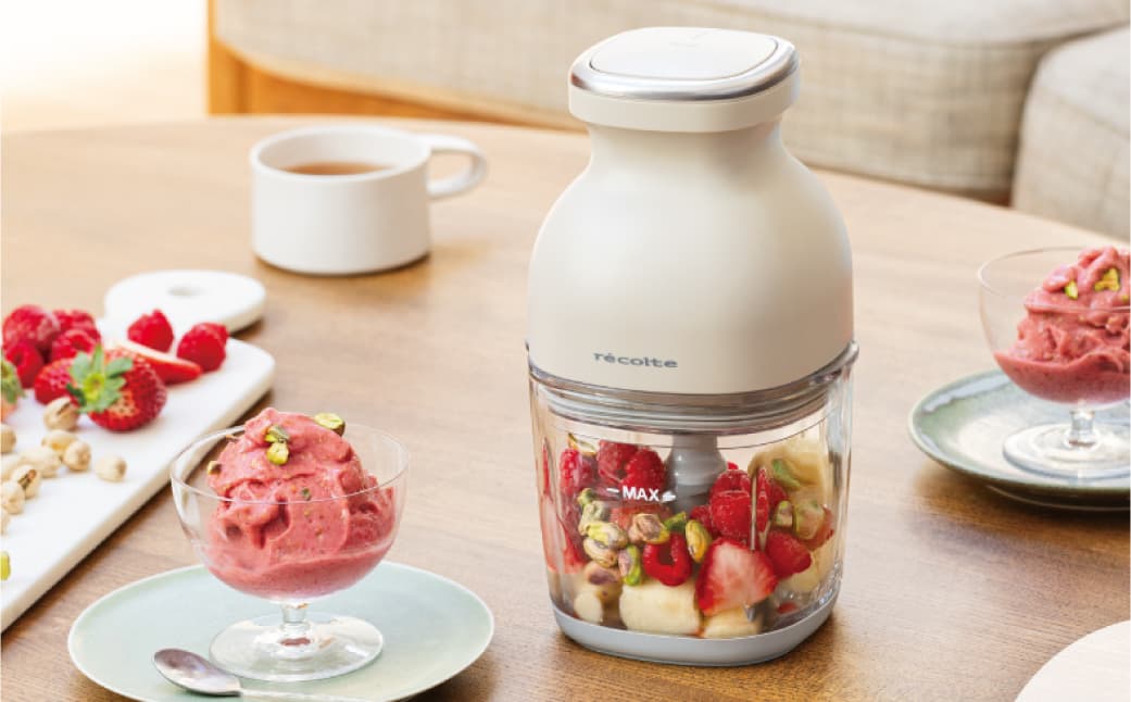 <レコルト>コードレスカプセルカッターボンヌ クリームホワイト RCP-7(W) 223008 【コンパクト パワフル フードプロセッサー 料理 キッチン 調理 家電】 (管理コード: 223008)