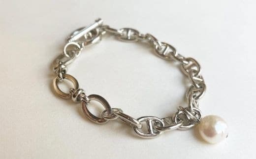 【LENERAオリジナルブレスレット】pearl chain brace / silver 079002 (管理コード:079002)