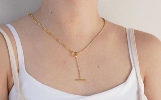 【LENERAオリジナルネックレス】shine through necklace (curve) 079007 (管理コード:079007)